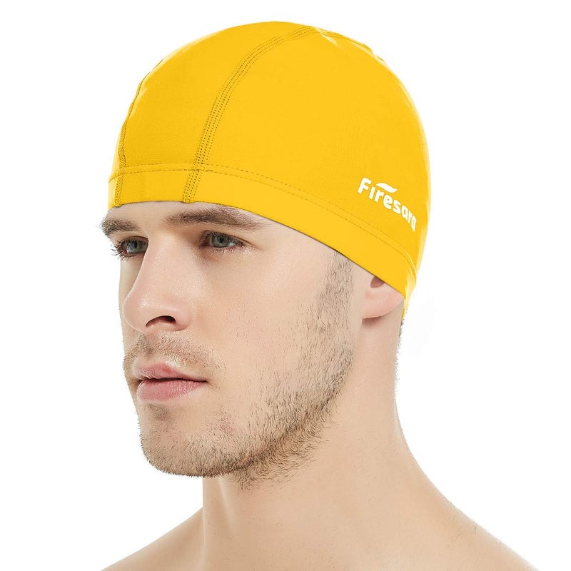 Firesara Fabric Swim Cap, High Elasticity Swimming Cap Keeps Hair Clean Breathable Fit Both Long Hair Short Hair, Swim Caps Woman Girls Men Kids One Size Hat - Image 1